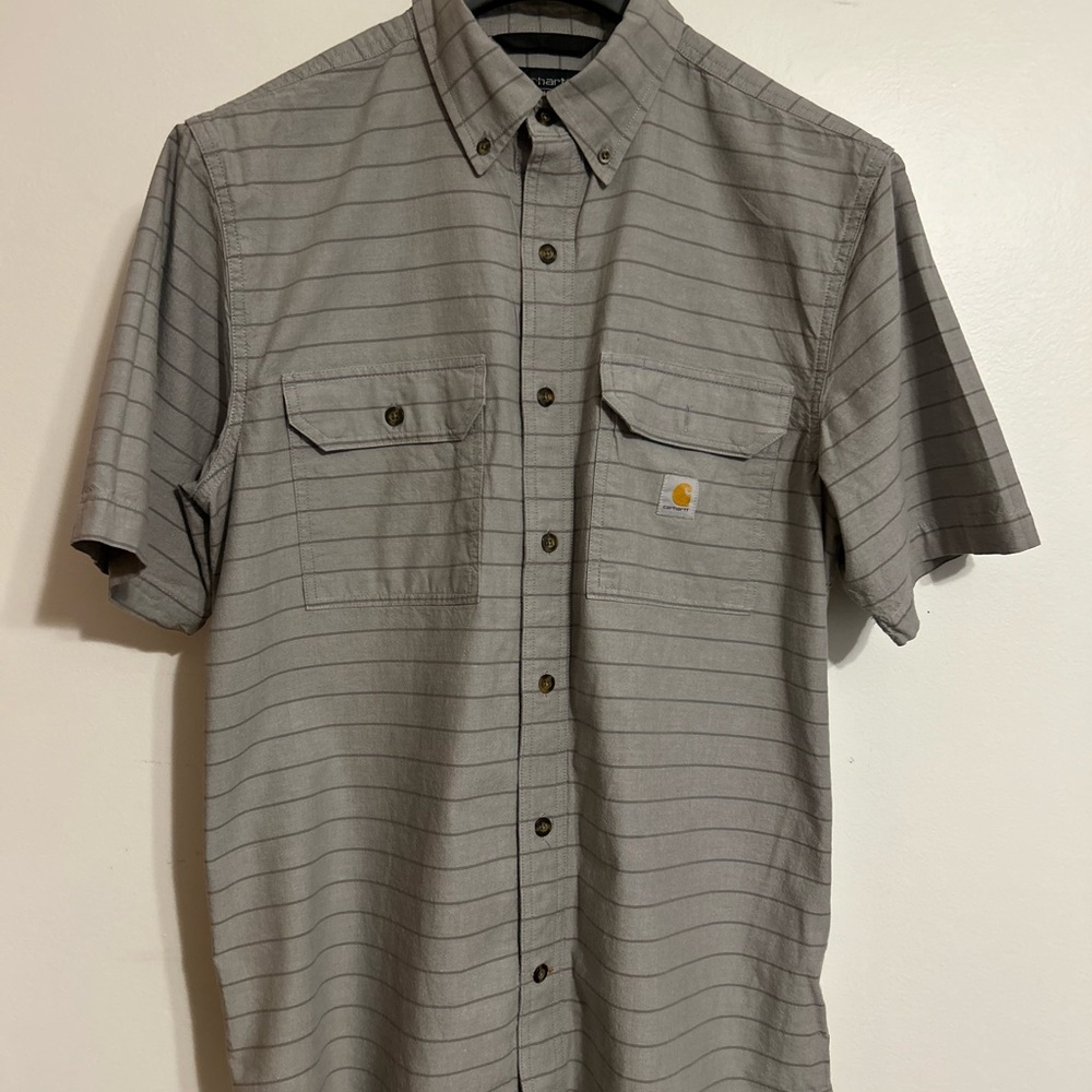 Carhartt Short Sleeve Button Down - Gray - Medium